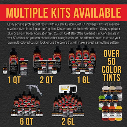 Custom Coat Black Metallic 2 Gallon Spray-On Bed Liner Kit Gun & Regulator - color: Black Metallic, size: 2 Gallon Kit with Gun