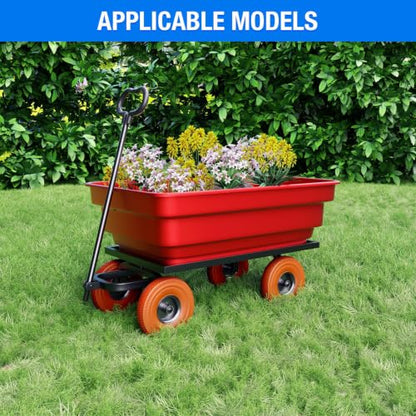 4.10/3.50-4 Flat Free Tire, 10 Inch Solid Tires with 5/8" Axle Bore Hole - color: 2Pack-Orange