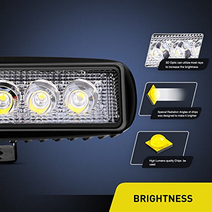 Nilight Led Light Bar 2PCS 18w Spot Driving Fog Light Led Pods Off Road Lights Boat Lights Driving Lights Led Work Light SUV Lamp - color: White Lights Black House