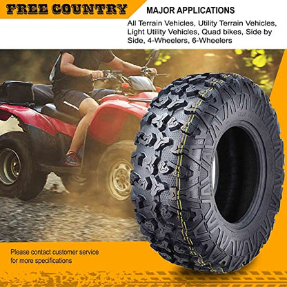 Free Country Set 2 Premium ATV/UTV Tires 24x8-12 24x8x12 8PR w/Scuff Guard - size: 24X8-12