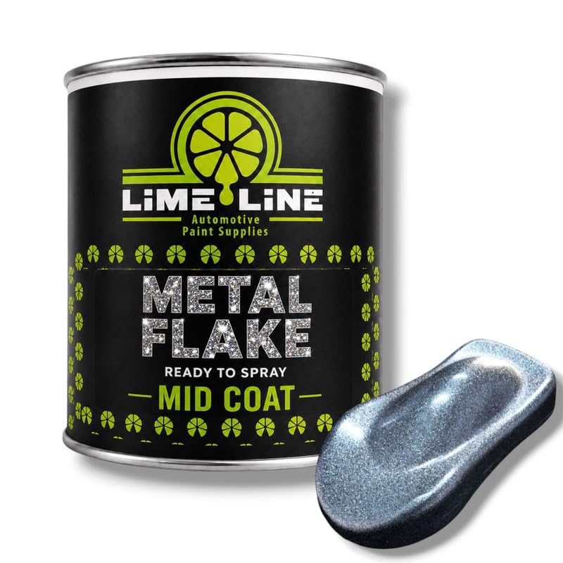 LiME LiNE Automotive Metal Flake Midcoat - No Reducer Needed (Ice Blue, 1 Quart) - color: Ice Blue, size: 32 Fl Oz (Pack of 1)