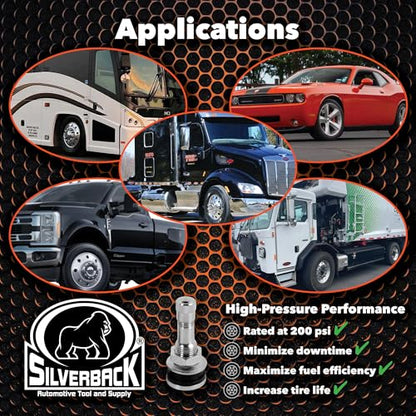 Silverback TR416 Nickel Plated Brass Truck Tire Valves, 25 Pack - size: TR416