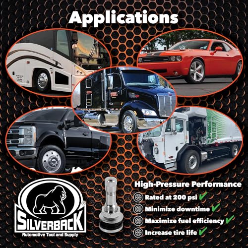 Silverback TR416 Nickel Plated Brass Truck Tire Valves, 25 Pack - size: TR416