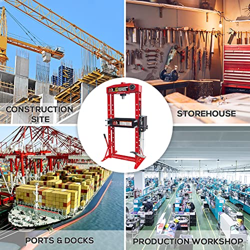 30 Ton H-Frame Hydraulic Shop Press with Floor Press Plates for Garage Shop