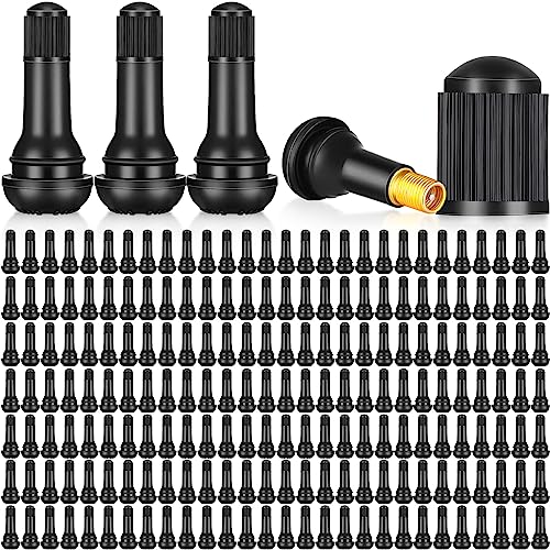 BBTO TR413 Tubeless Valve Stems - Rubber Snap-in Valve Stems, Black, Standard Length, Replacement for Car Tubeless Rims(500 Pcs)