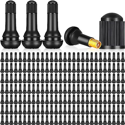 BBTO TR413 Tubeless Valve Stems - Rubber Snap-in Valve Stems, Black, Standard Length, Replacement for Car Tubeless Rims(500 Pcs)