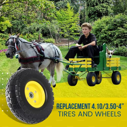 AR-PRO 10" Solid Tire and Wheel, Flat Free 4.10/3.50-4 Tire, 2-Pack - color: Yellow