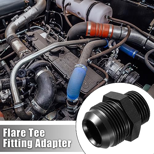 X AUTOHAUX 16AN Flare to 12AN ORB O Ring Port Male Fuel Pump Rail Adapter Fuel Fitting Adapters for Car Aluminum Alloy Black