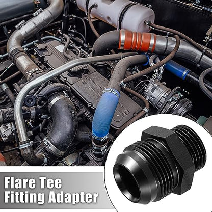 X AUTOHAUX 16AN Flare to 12AN ORB O Ring Port Male Fuel Pump Rail Adapter Fuel Fitting Adapters for Car Aluminum Alloy Black