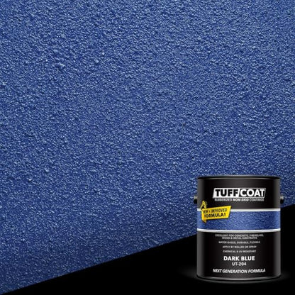 Tuff Coat Medium Texture Rubberized Non-Skid Deck Coating – Textured Non-Slip Safety Surface for Pool Decks, Docks, Boat Ramps, Patios, Walkways & High-Traffic Areas (UT-204 Dark Blue 1-gallon) - color: Dark Blue, size: 128 Fl Oz (Pack of 1)