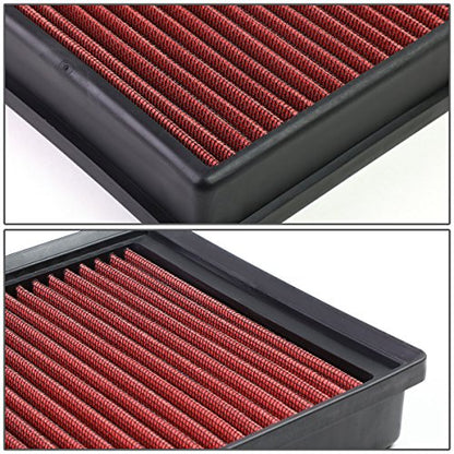 DNA Motoring AFPN-002-RD Clean Air Washable Drop In Panel Air Filter Enhance Engine Performance Power & Acceleration Improve [Compatible with 15-17 A3 S3 Turbo/TT Quattro] - style: 15-17 A3 Red
