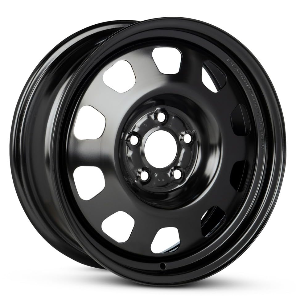 17x6.5 in Steel Wheel Rim 5 Lug 114.3mm 39mm Offset 67mm CB| Powder-Coated Black finish Fits 2007-2017 Mitsubishi Lancer | New OEM Replacement | 5105665AA