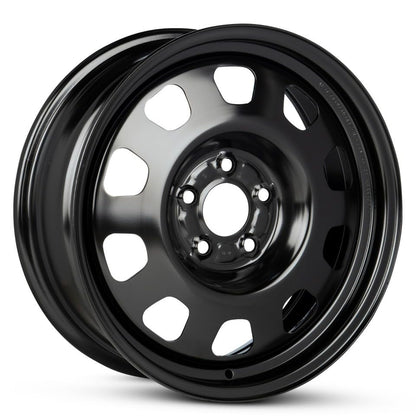 17x6.5 in Steel Wheel Rim 5 Lug 114.3mm 39mm Offset 67mm CB| Powder-Coated Black finish Fits 2007-2017 Mitsubishi Lancer | New OEM Replacement | 5105665AA