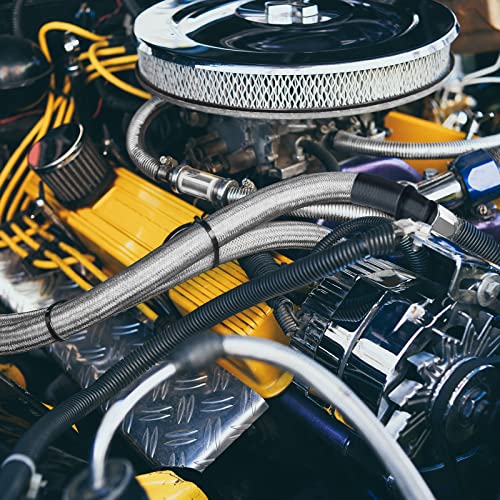 MuHize 70" 6AN Transmission Cooler Line Stainless Steel Braided for GM - size: 70 Inch