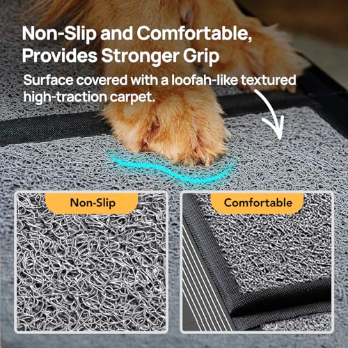 PetThem Dog Ramp for Cars, 71" L × 17.2" W, Extra-Long Foldable - size: 71" L x 17.2" W with Dog Pattern Upgraded