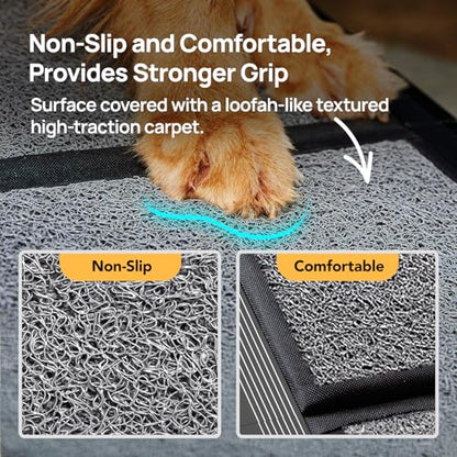 PetThem Dog Ramp for Cars, 71" L × 17.2" W, Extra-Long Foldable - size: 71" L x 17.2" W with Dog Pattern Upgraded