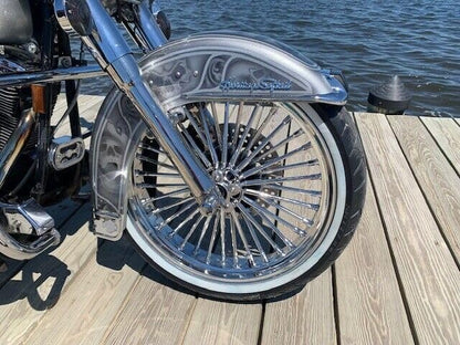 TOFR 21x3.5 Fat Spoke Chrome Front Wheel For Harley Softail Choppers - color: Chrome, size: Front:21x3.5