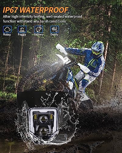 LED Dirt Bike Headlight Enduro Motocross Lights for 2017-2024 Husqvarna - color: black C