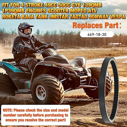 Nilight Drive Belt 669-18-30 for 4 Stroke GY6 49cc 50cc 139QMB Engine - size: For GY6 49cc 50cc 139QMB, 1PCS