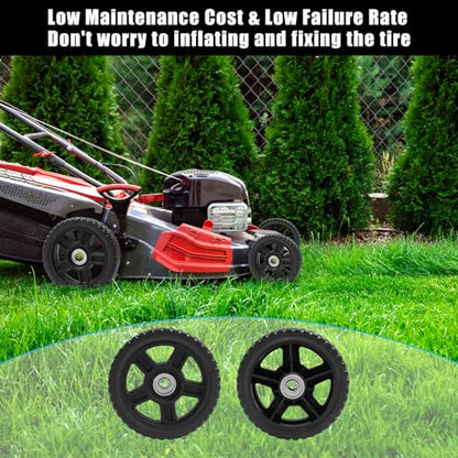 6 Inch Lawn Mower Wheels kits with Bolts & Nuts - Set of 2 Push Mower Plastic Wheels Fits Craftsman Mower Generator Garden Tiller Most Standard Lawn Mowers (6×1.75'') - size: 6 inch