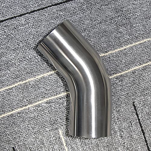 2" Stainless Steel Elbow 45° Mandrel Bend Elbow - 1.5D/3" CLR Loose Radius - 16GA/.065" Wall - 2" Legs - SS304 Stainless Elbow for Car Modified Exhaust Elbow Pipe, Pipeline engineering, etc - size: OD: 2"
