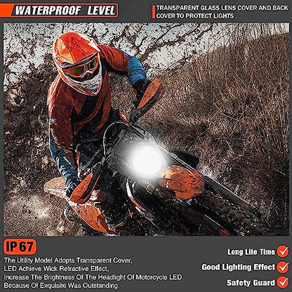 Dirt Bike Led Headlight Motorcycle 2020-2022 Enduro Headlight Kit for EXC EXCF SX SXF XC XCF XCW XCFW (White-Dual 16) - color: White Mask-Dual 16