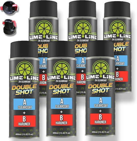 LiME LiNE High Gloss 2K Clearcoat Spray/Aerosol Can Automotive 2 Part Professional Finish (Pack of 6) - color: Pack of 6
