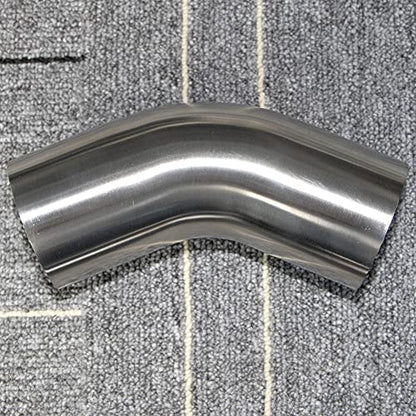 2.5" Stainless Steel Elbow 45° Mandrel Bend Elbow - 1.5D/3.75" CLR Loose Radius - 14GA /.078" Wall - 2" Legs - SS304 Stainless Elbow for Car Modified Exhaust Elbow Pipe, Pipeline, etc - size: OD: 2.5"