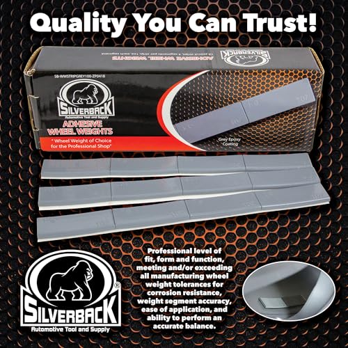 Silverback 1 oz Grey Steel Adhesive Wheel Weights 72 oz Box 72 Pack - color: Gray, size: 1 oz