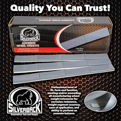 Silverback 1 oz Grey Steel Adhesive Wheel Weights 72 oz Box 72 Pack - color: Gray, size: 1 oz