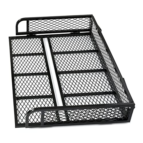 HECASA Universal Rear Cargo Basket Compatible with ATV Storage Rack Cargo Carrier Steel