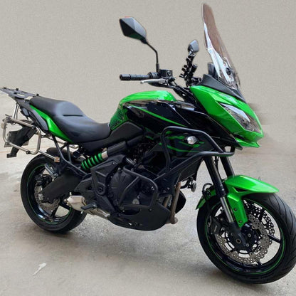 Motorcycle Steel Highway Cage Crash Bar Engine Guard Bumper Frame Falling Protector for Ka-wasaki Versys 650 Versys650 KLE650 KLE 650 15 16 17 18 19 20 21 2015-2021 (Full Set)