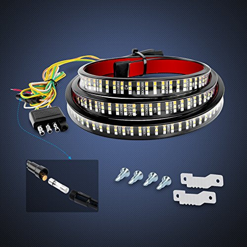 Nilight 60 Inch Truck Tailgate Light Bar Triple Row 504 LEDs - color: 60" Tailgate Light Strip Red/White/Amber Triple Row
