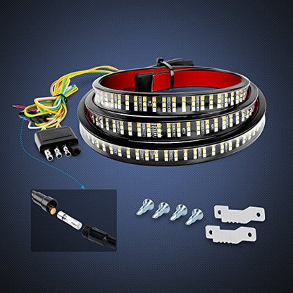 Nilight 60 Inch Truck Tailgate Light Bar Triple Row 504 LEDs - color: 60" Tailgate Light Strip Red/White/Amber Triple Row