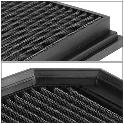DNA Motoring AFPN-005-BK Washable Drop In Panel Air Filter Enhance Engine Performance [Compatible with 6-11 A3 Turbo / 08-09 TT / 06-08 GTI Jetta Passat / 12-13 Golf / 07-09 EOS 2.0 Turbo] - style: 06-11 A3 Black
