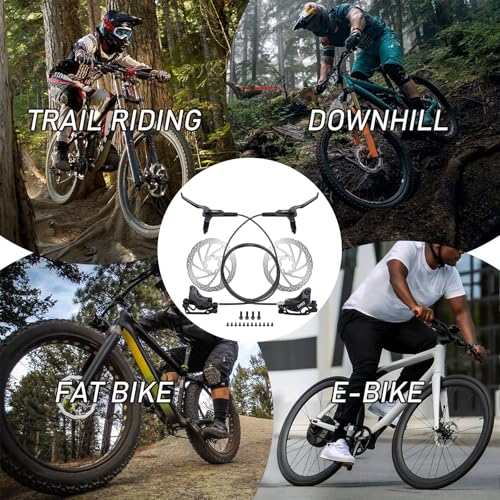 TOBWOLF MTB Hydraulic Disc Brake Set, Four-Piston Bike Brake Upgrade Kit - color: Upgrade Hydraulic Disc Brake Set - Four Piston