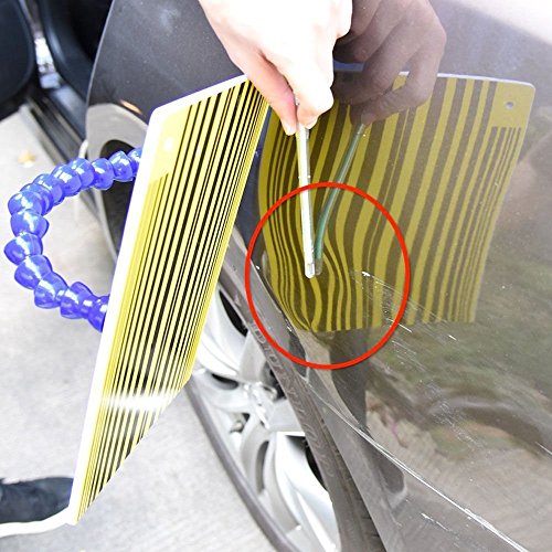 WHDZ Paintless Dent Repair Tool Line Board Reflector Board with Adjustable Holder - Automotive Paintless Dent Repair Tools (Not LED) - color: Yellow & Black