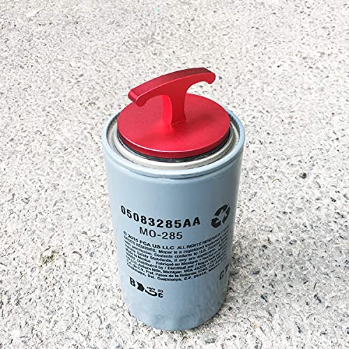 Aluminum Alloy-Oil Filter Plug Tool，Oil Filter Plug Cap Off Tool for Dodge Ram 05083285AA MO285 Turbo Diesel 5.9L 6.7L Cummins-red - color: Red