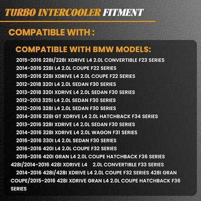 17517600532 Turbo Intercooler Compatible with BMW L4 2.0L 2012-2018 - size: 17517600532