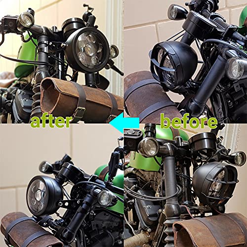 5 3/4" 5.75 Inch Motorcycle Headlight Housing Bucket - Universal Headlight Assembly Replacement for Motorcycle Headlight Mounting, Durable Headlight Bracket Housing