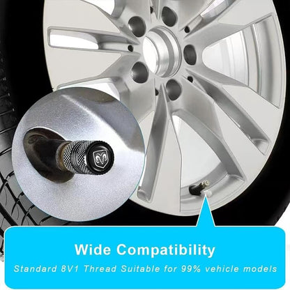 Tire Valve Stem Caps for Dodge Metal Car Wheel Air caps Auto Valve Stem Caps Accessories 4 Pcs Black - color: red-6908