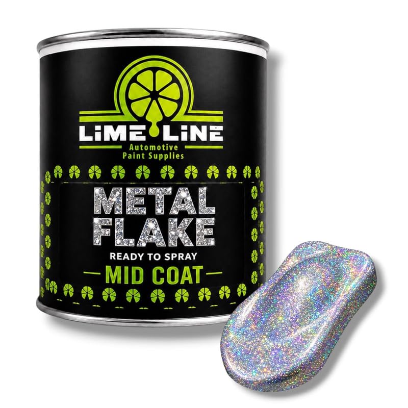 LiME LiNE Automotive Metal Flake Midcoat - No Reducer Needed (Silver Rainbow Iridescent, 1 Quart) - color: Silver Rainbow Iridescent, size: 32 Fl Oz (Pack of 1)