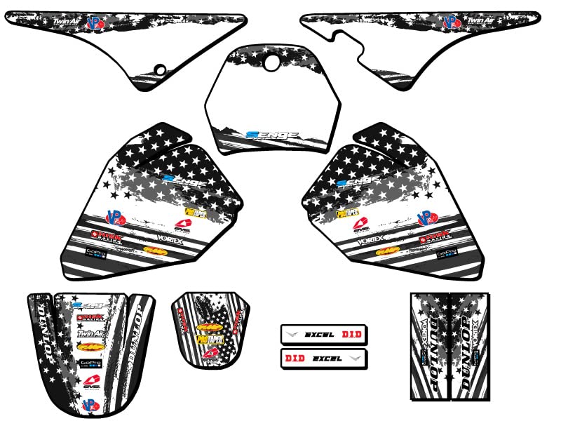All Years PW 80 Merica Grey Senge Graphics Complete Kit Compatible with Yamaha - color: Grey, size: Complete Kit