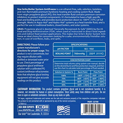STAR BRITE Premium -100° Boiler System Antifreeze - Propylene Glycol Heating & Cooling Fluid - Made in USA - 1 Gallon (032700)