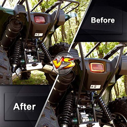 MOVOTOR ATV LED Tail Light with US Flag Design for Yamaha Grizzly Big Bear - color: flag yellow DRL