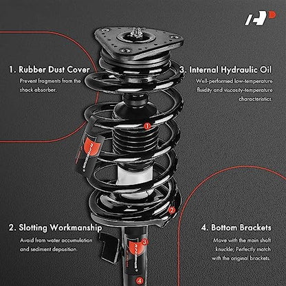 A-Premium Front Complete Strut Assemblies with Coil Springs, Set of 2 - style: Front Struts fit Mazda 5 2012-2015