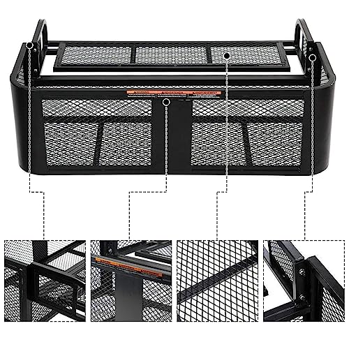 ORCISH Heavy Duty ATV Rear Drop Cargo Basket, 14" W x 41" L x 12.5" H Steel Mesh Rack with Mounting Kit, Universal ATV/UTV Storage Basket for Gear, Camping, Hunting, and Outdoor Use