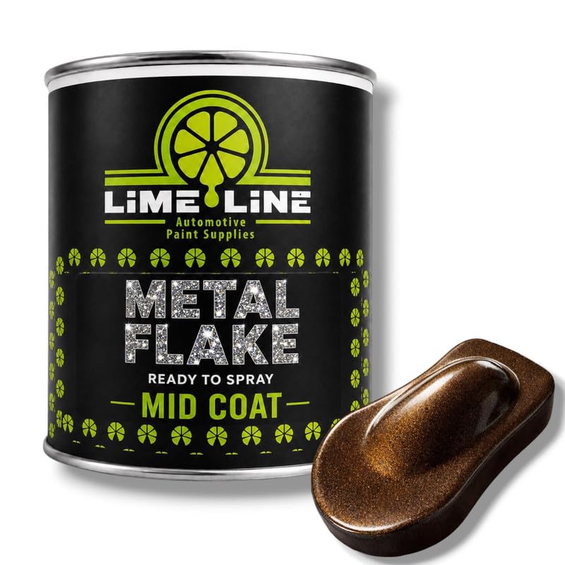 LiME LiNE Automotive Metal Flake Midcoat - No Reducer Needed (Rootbeer Brown, 1 Quart) - color: Rootbeer Brown, size: 32 Fl Oz (Pack of 1)