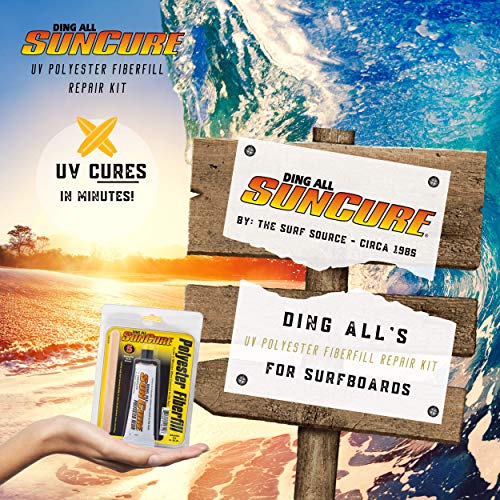 Ding All Sun Cure Surfboard Repair Kit, 1 oz Fiberfilled UV Polyester Resin