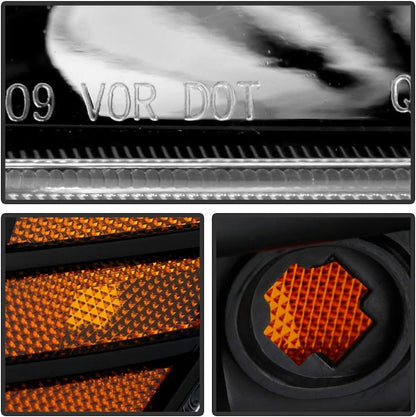 Headlight Assembly Compatible with 2009-2020 Dodge Journey Black Headlamps